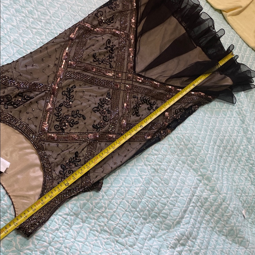 Sheer mesh drop waist beaded, and sequin dress. - Picture 7 of 8